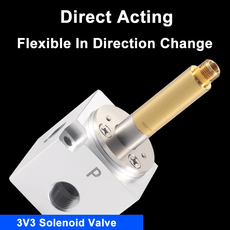 3V3-08-NC/NO High Flow Vacuum Solenoid Valve 2 Position 3 Way Pneumatic Control Valve DC24V AC220V