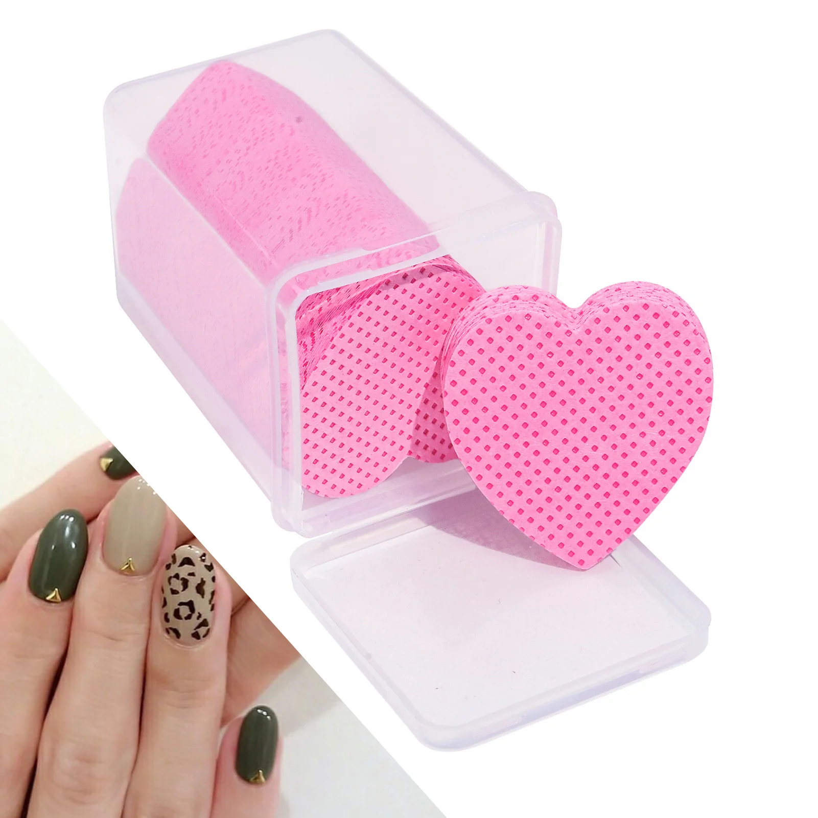 Removedor de esmalte descartável super absorvente, Forma do coração, Removendo esmalte, Polonês limpo, 200pcs