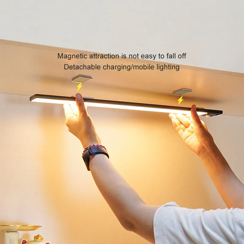 Slim Interior Lighting 3 Color Dimmable 5v Usb Rechargeable Cabinet Wardrobe Light Emitting Diode Motion Sensor Light