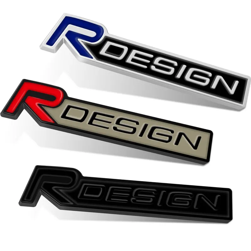 3D Chrome Metal Car R Design Letter Logo Rear Trunk Badge Emblem Sticker For Volvo V40 V60 XC60 XC40 V50 V60 C30 Accessories