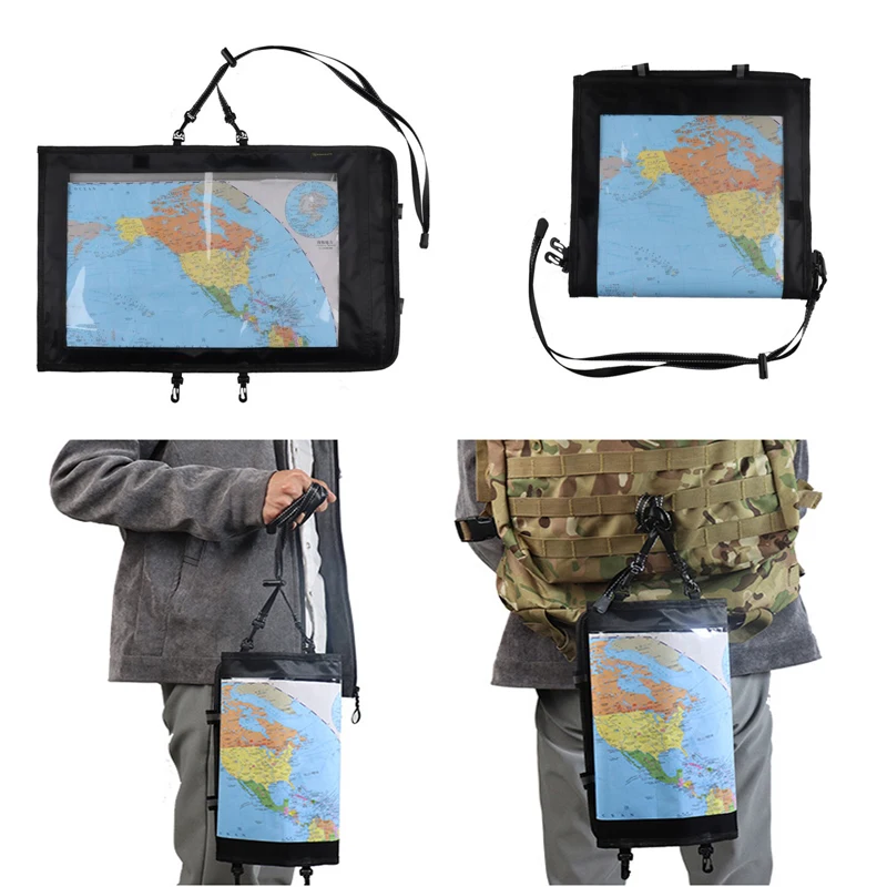 Tactical Hunting Portable Clear Camping Outdoor Waterproof Map Bag Cover Case Hiking Passport Holder Folding Storage Pouch Pack