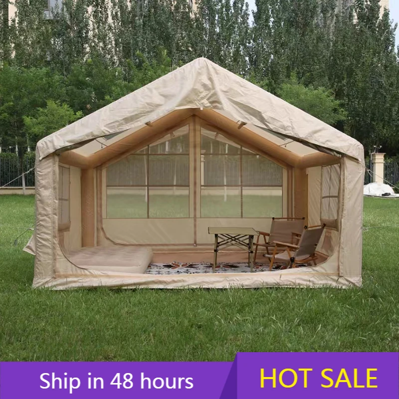 

Extra Inflatable Camping Tent With Stove Jack Glamping Tents Easy Setup 4 Season Windproof Outdoor Cotton Tent