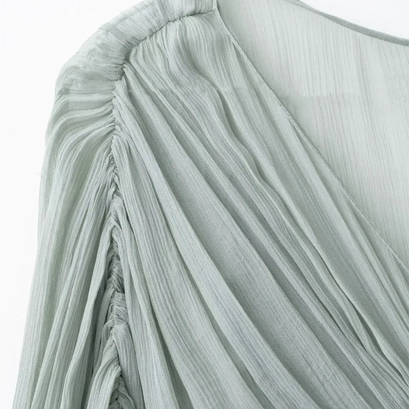 Elegant Long Dresses Woman 2025 New Summer Sexy Sleeveless O-neck Bodycon Midi Dress Fashion Green Ruched Party Evening Dresses