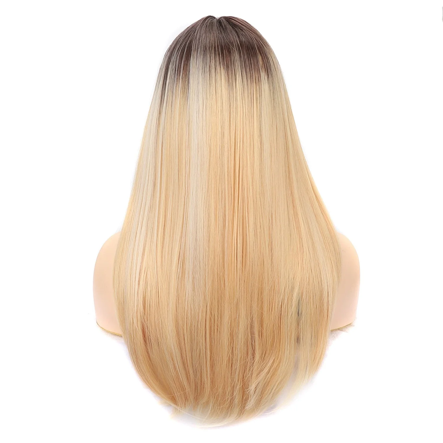 Pelucas sintéticas para mujer, peluca dorada larga y recta de aspecto Natural, fácil de usar para fiesta diaria, peluca de estilo Cosplay