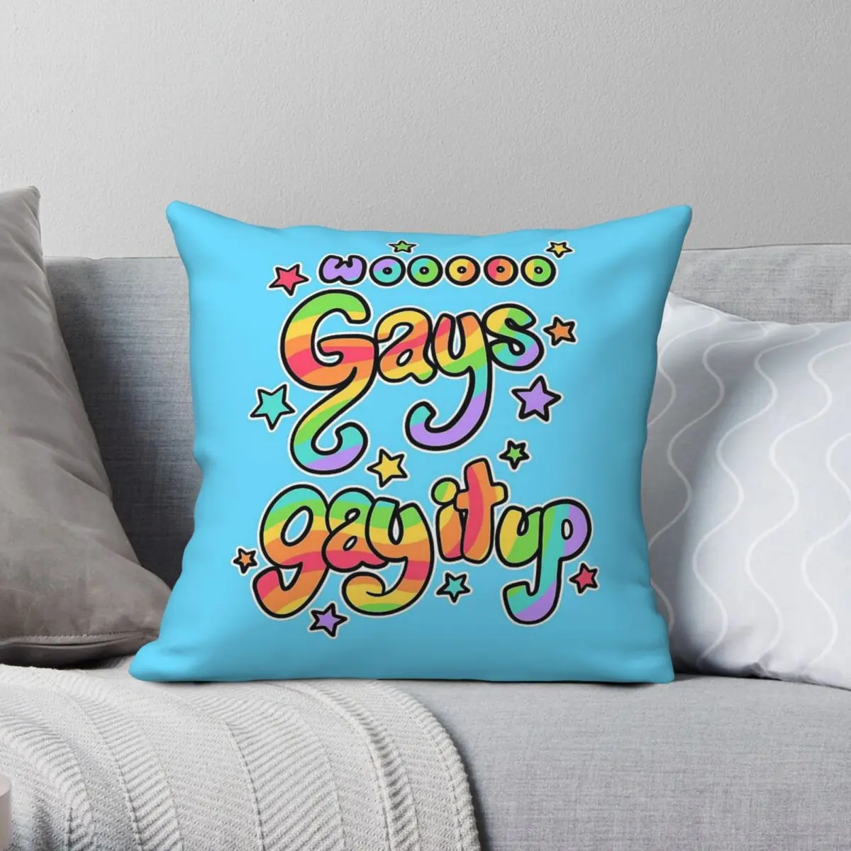 Woo Gays Gay It Up Tommy Bowe Smosh Pillowcase Polyester Linen Velvet Printed Zip Decor Sofa Seater Cushion Cover