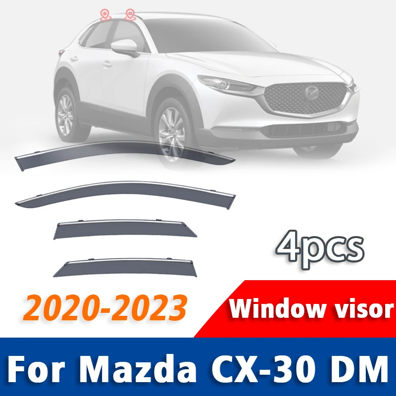 

2020-2023 Window Visor Guard FOR Mazda CX30 CX-30 Vent Cover Deflector Car Accessories Sun Rain Guard Smoke Shield Awning Trim