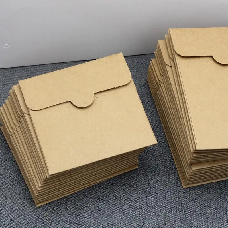 10pcs Thickened Square Kraft Paper Bags Card Packaging Bags Eco-Friendly Kraft Paper Envelopes