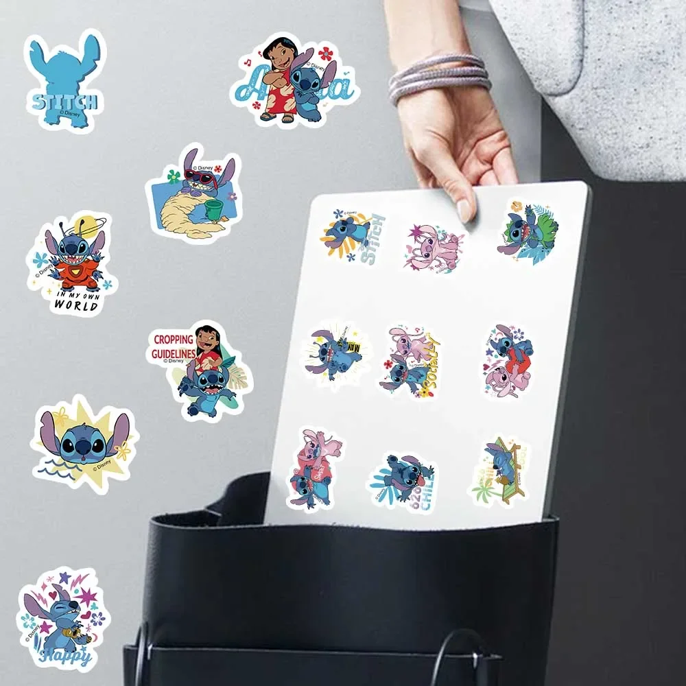 Disney Cartoon Kawai Stitch Stickers for Phone Laptop Diary Guitar Suitcase Graffiti Waterproof Sticker Decals Kids Toy