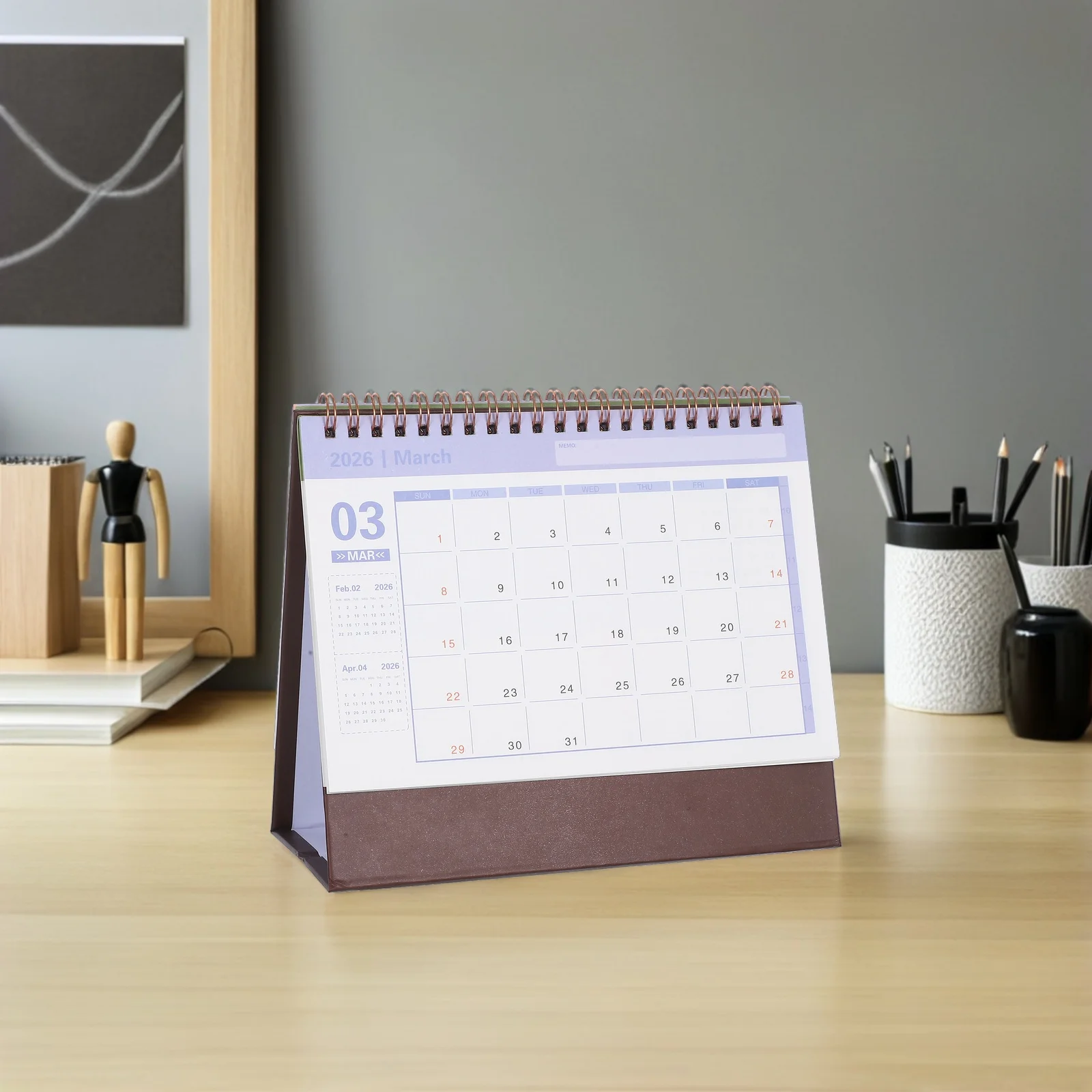 

2026 Desk Calendar Standing Flip Small Monthly Planner Compact Tabletop Organizer For Home Office School Decor Printing