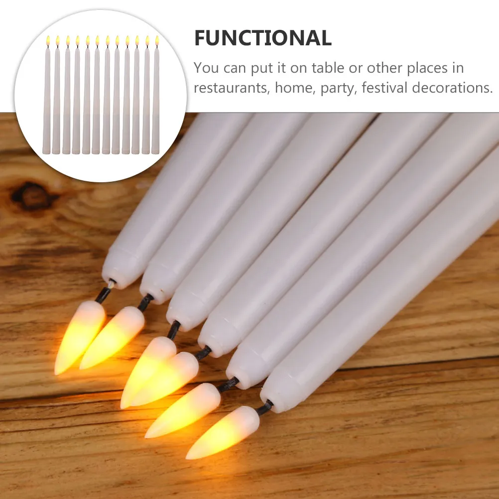 

12Pcs LED Lamp Realistic Flickering Flameless Candles Decorative Lights for Home Wedding Party Halloween Decor Electronic