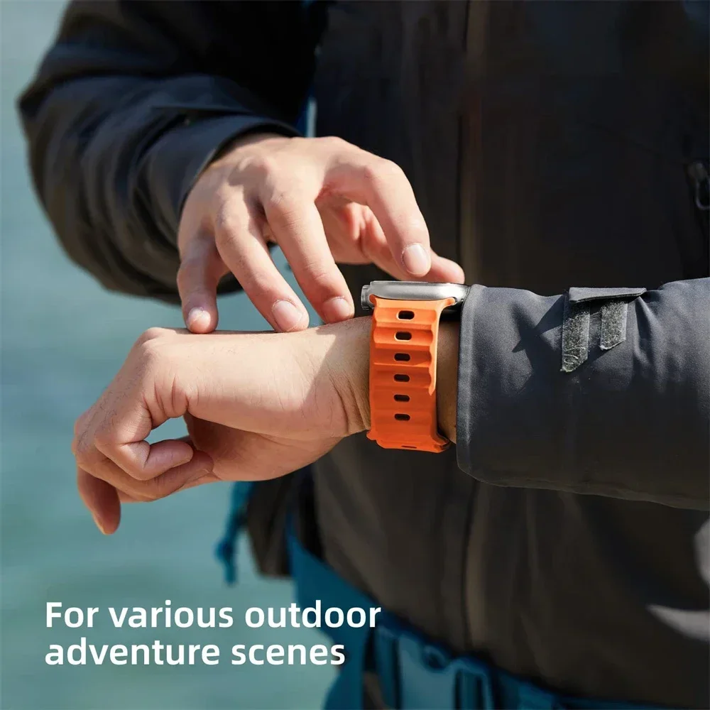 Sport Band For Apple Watch Ultra 2 Strap 49mm 44mm 45mm 42mm 38-40mm 44mm/46mm Silicone Bracelet iWatch Series 10 9 8 7 6 SE 5 4