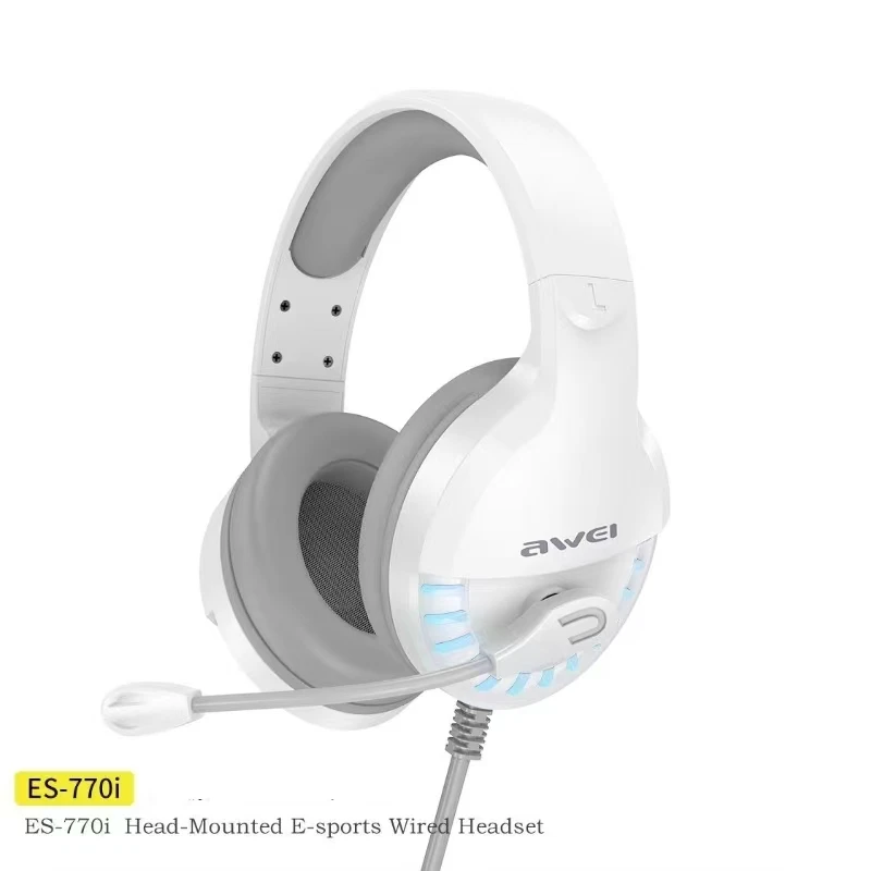 ES-770i New Headworn Esports Game Earphone USB+3.5mm Wired Band Microphone Lightweight and Long Term Wear