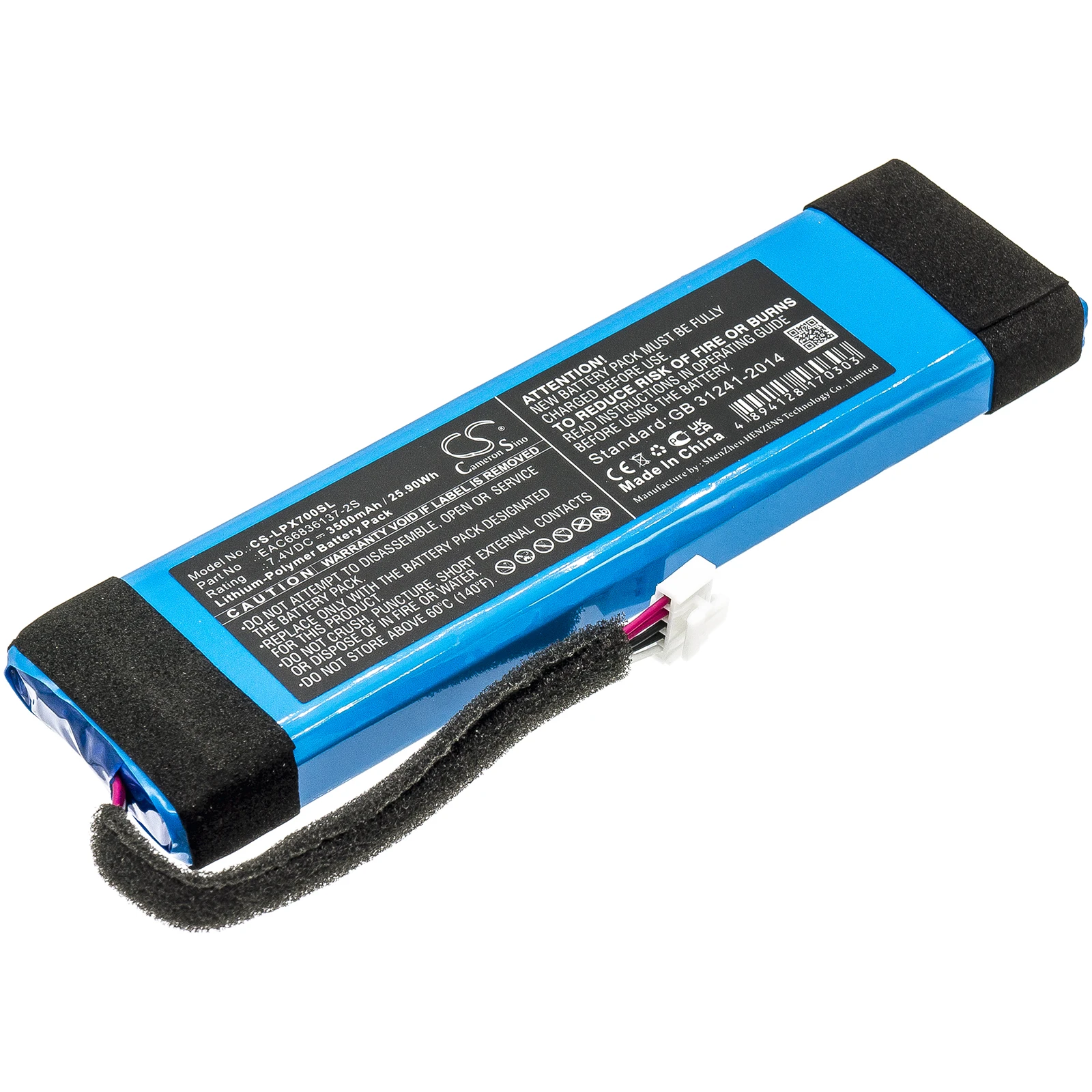

Аккумулятор для XBOOM Go PL7, PL7.ABRALLK, XBOOM 360, XBOOM DXG7, XBOOM RP4, XBOOM XG7, артикул: EAC66836137-2S, 3500 мАч / 25.90 Вт·ч