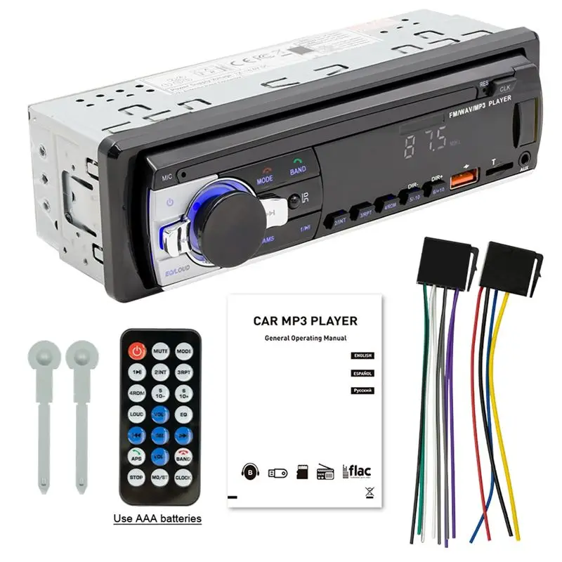 NEW-Bluetooth Car Stereo 1-DIN Player With FM Radio And AUX Port - Stream And Enjoy Music On The Go