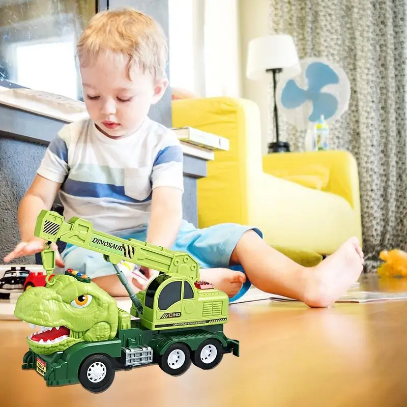 Dinosaur Truck Carrier Car Toy Dinosaur Car Truck Toys Pull Back Car Dinosaur Engineering Vehicle Learning Games Friction