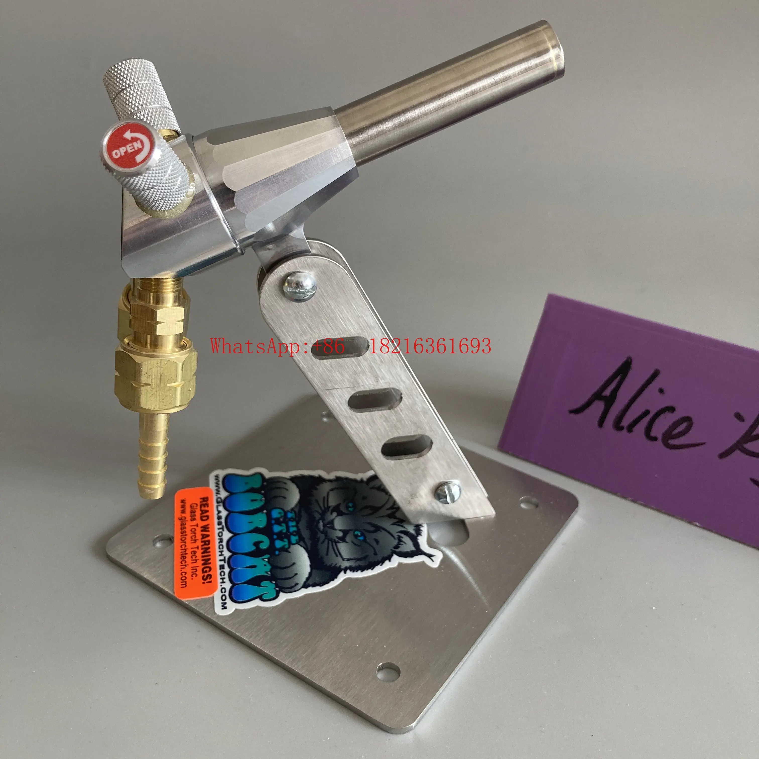 Lamplighter glass glazed flamethrower, blowtorch, hose, anti-tempering valve