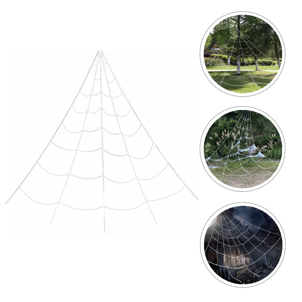 

Белая большая треугольная паутина, украшение из полиэстера, реквизит в виде паутины на Хэллоуин, вечерние аксессуары в виде паутины, украшения в виде паутины