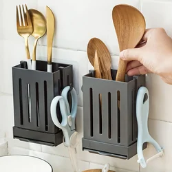 1/2/3PCS Kitchen Utensil Rack Multifunctional Draining Chopstick Holder Wall-Mounted Freestanding Cutlery Storage Plastic Holder