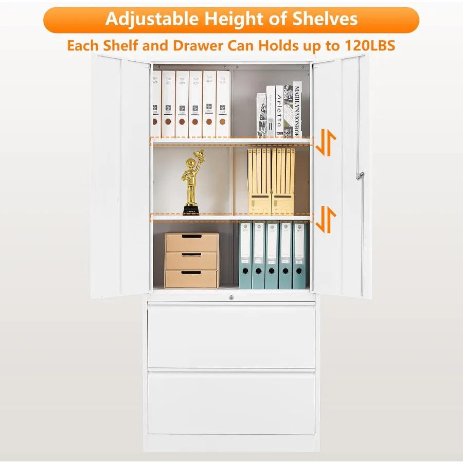 Metal File Cabinet with Lock and Adjustable Shelves 2-Drawer Storage Solution for Home Office or School Locker Ideal for Organi