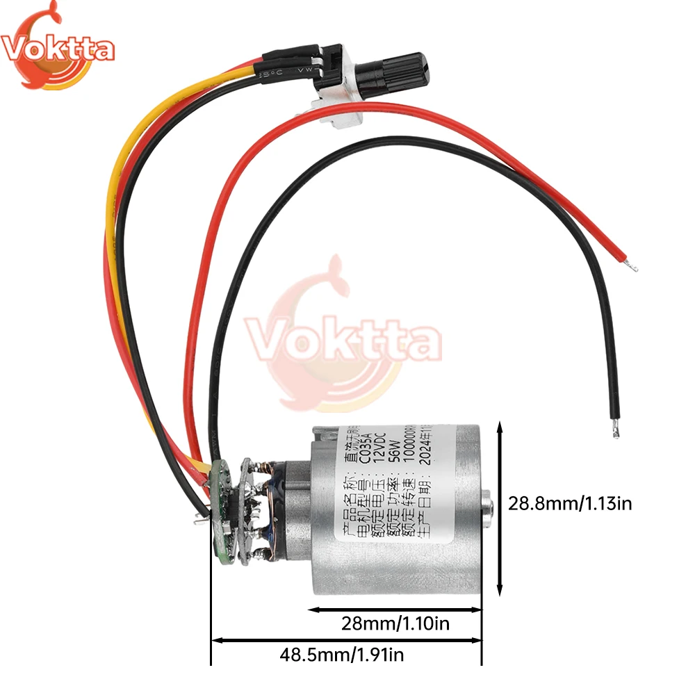 DC 7-24V 100000RPM BLDC 3-Phase Brushless Motor Ultra-high Speed Motor Driver CNC Aluminum Impeller Fan Controller