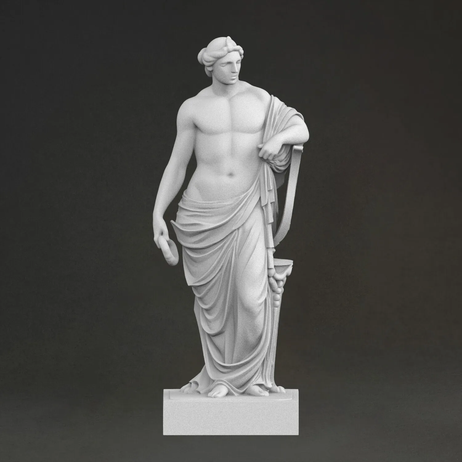 'Apollo, the sun god' Sculpture, 3D Printed Resin Material, Hand-Painted, Plaster-Like Decoration (Ships Within 10 Days）