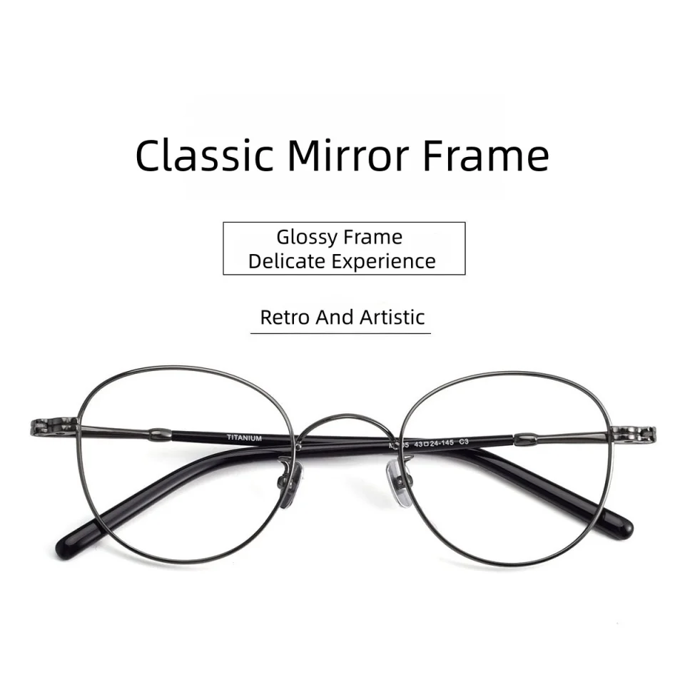 Classic Men’s Titanium Alloy Office Myopia Glasses Women‘s Lightweight and Delicate Optical Prescription Anti Blue Light Glasses
