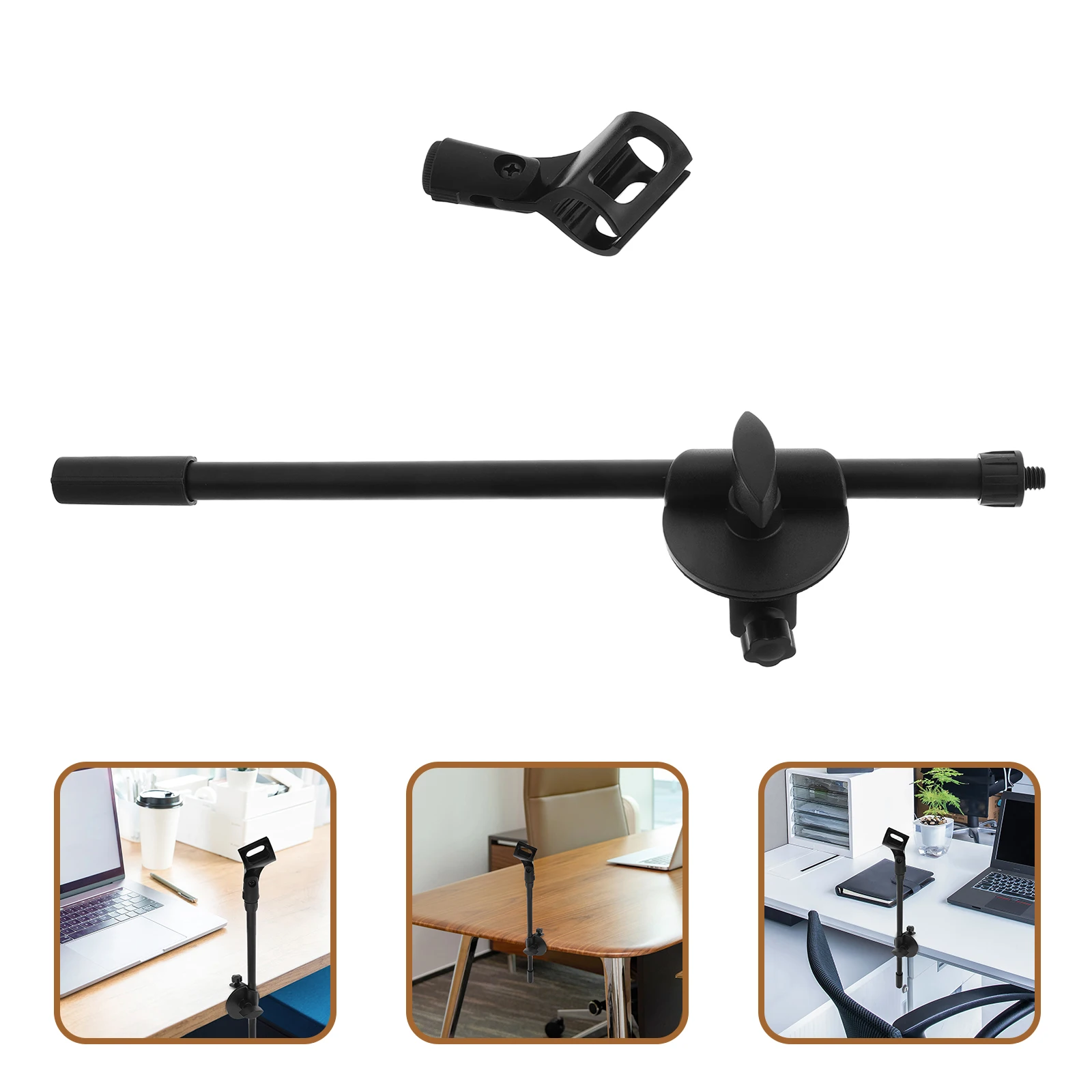 

Universal Microphone Stand Holder Adjustable Floor Mic Stand For Live Streaming Recording Retractable Lightweight Mic Clip Mount