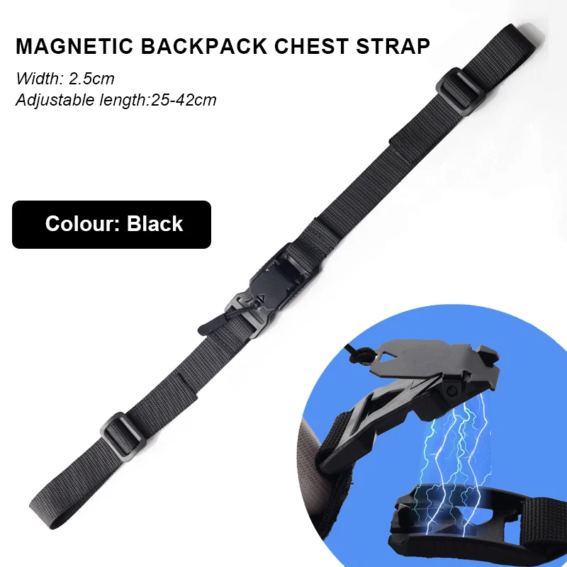 Mochila magnética destacável Peito Pack Strap, Alça de ombro ajustável, acampamento ao ar livre, Tactical Bag Acessórios, fácil