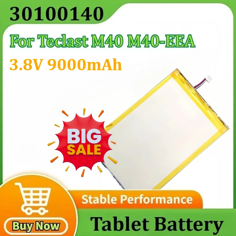 

Литий-полимерный аккумулятор для планшета 3,8 В, 9000 мАч 30100140 для ноутбука Teclast M40 M40-EEA, высокая емкость с 5-проводной вилкой