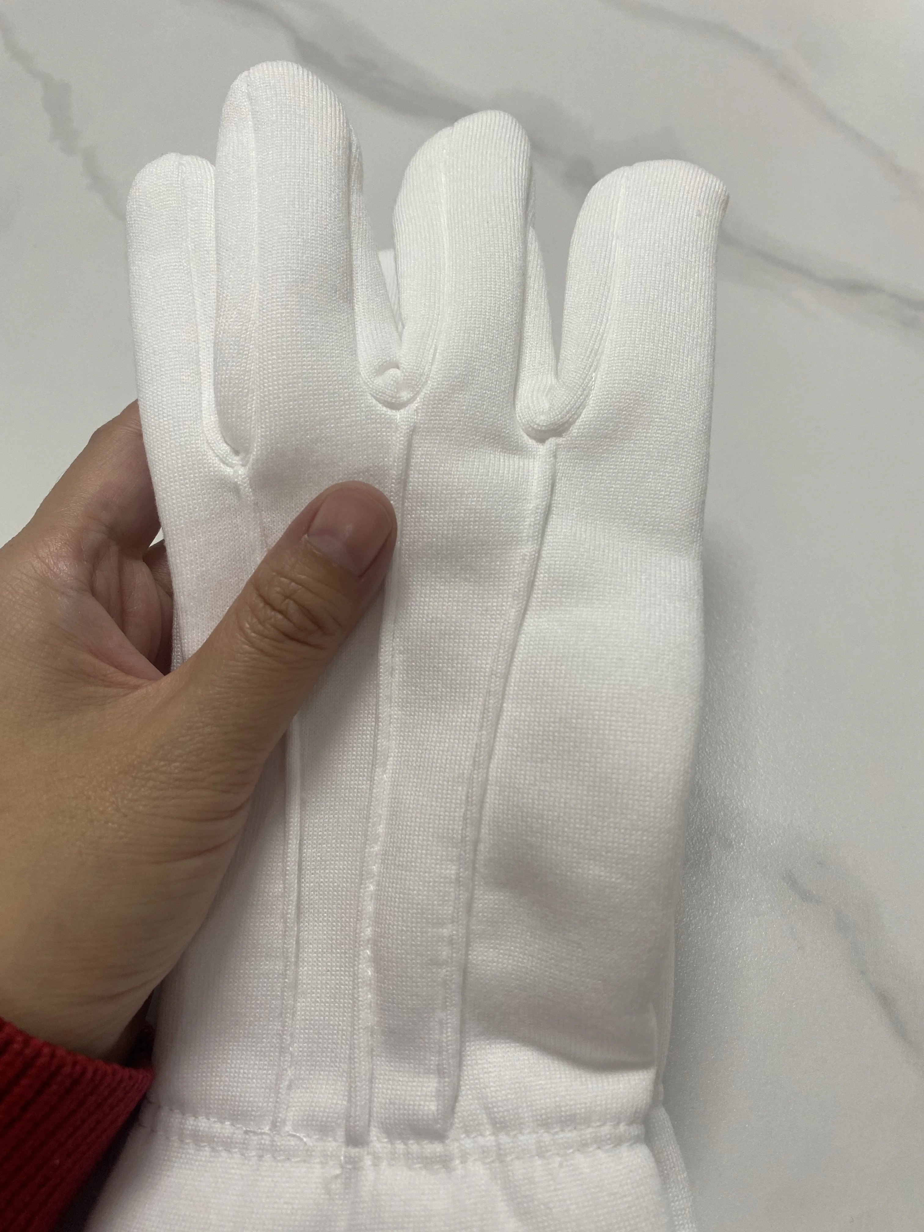 Men Women\'s Winter Thicken Thermal Warm White Color Cotton Etiquette Gloves Winter Thicken White Cotton Glove R223