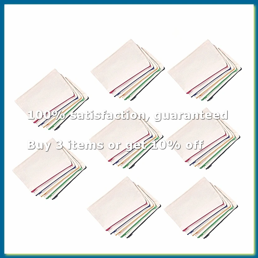 40Pcs Canvas Cosmetic Bag Canvas Zipper Bag Pencil Case DIY Travel Handmade Bag DIY Craft School Multicolor Zipper