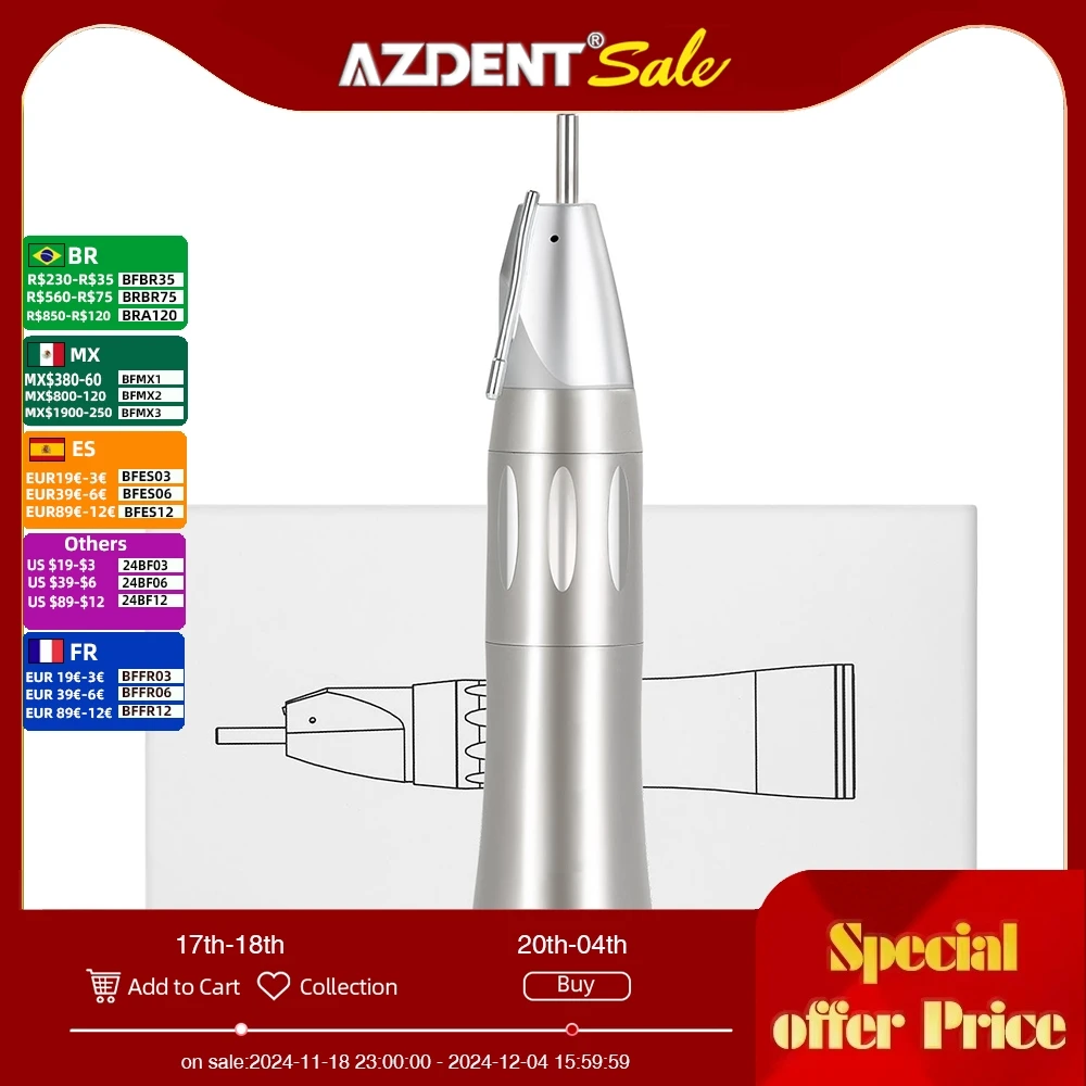 Azdent  Dental 1:1 optic fiber  low speed external  straight surgical handpiece 