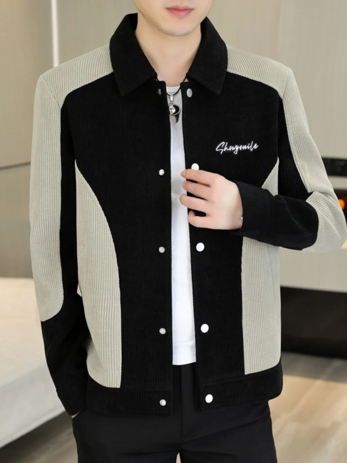 

Spring Autumn Men's Slim Fit Stripe ort Jaet Casual Sle Faionable Windbreaker High End Polyester Fiber Youth Coat