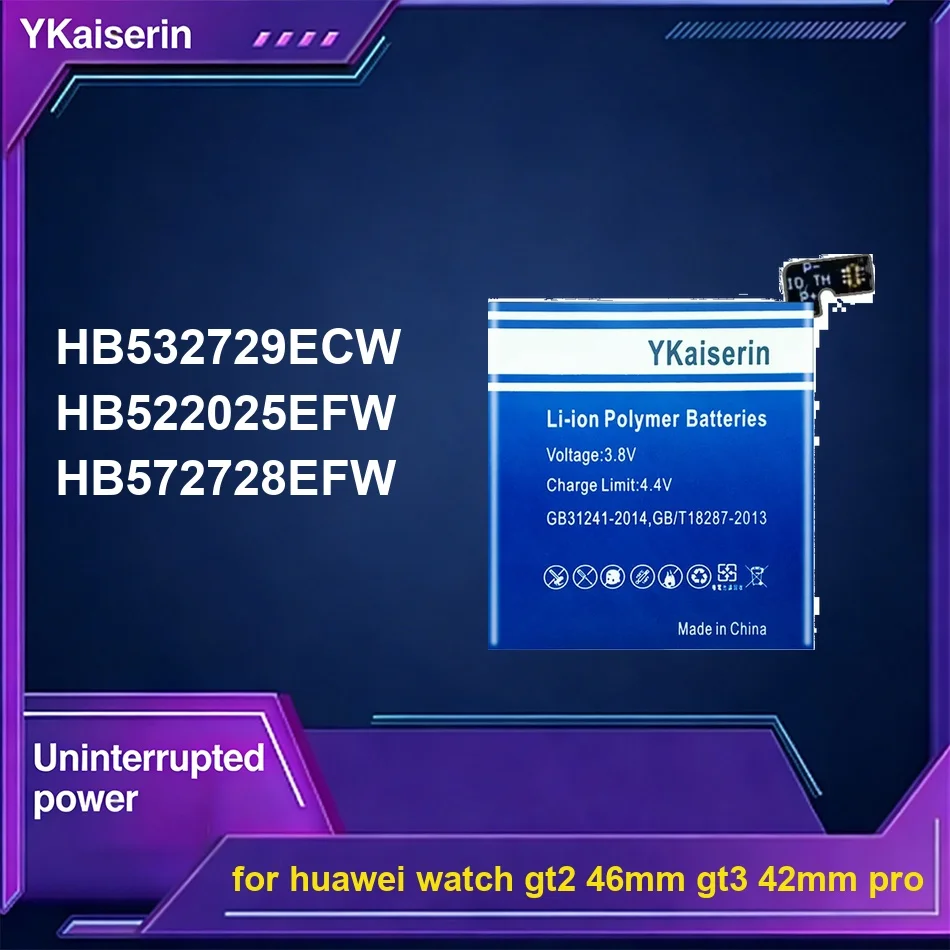 

Высокоэффективная батарея для часов HB532729ECW HB572728EFW HB522025EFW 450-1000 мАч для Huawei Watch GT2 46MM GT3 42MM Pro
