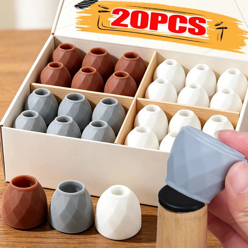 1/20pcs Silicone Chair Foot Cover Elastic Anti-Slip Tables Leg Protectors Mute Household Universal Floor Protection Silence Mat