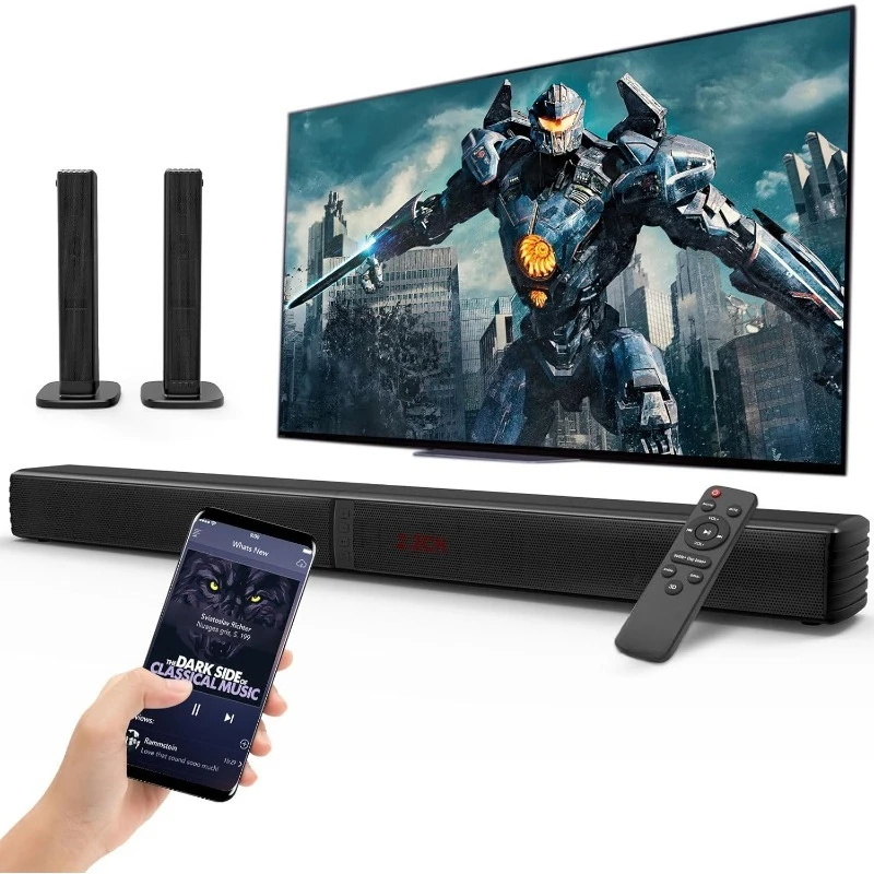 

2.2 CH Sound Bars for TV, Peak Power 140W Dual Bass Subwoofer, 3D Surround Sound System