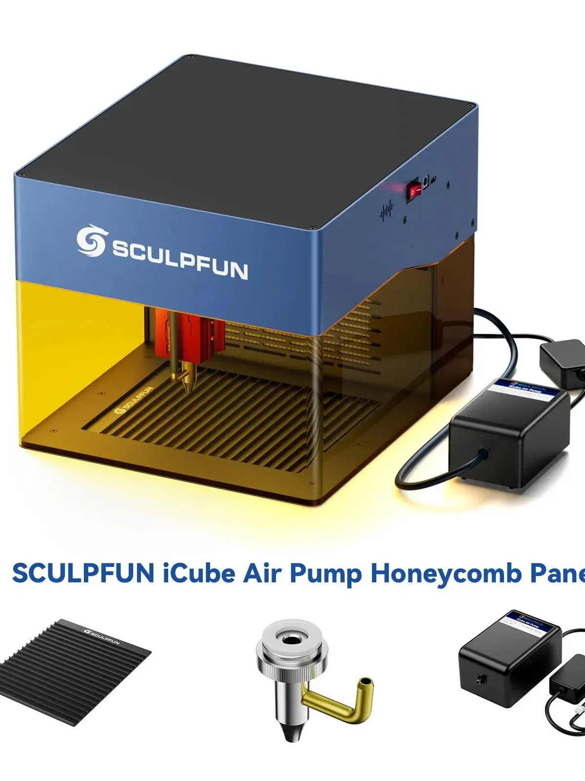 SCULPFUN iCube Table de travail Ultra nid d'abeille pour Protection de graveur Laser pompe à Air de découpe Laser faible bruit faible Vibration