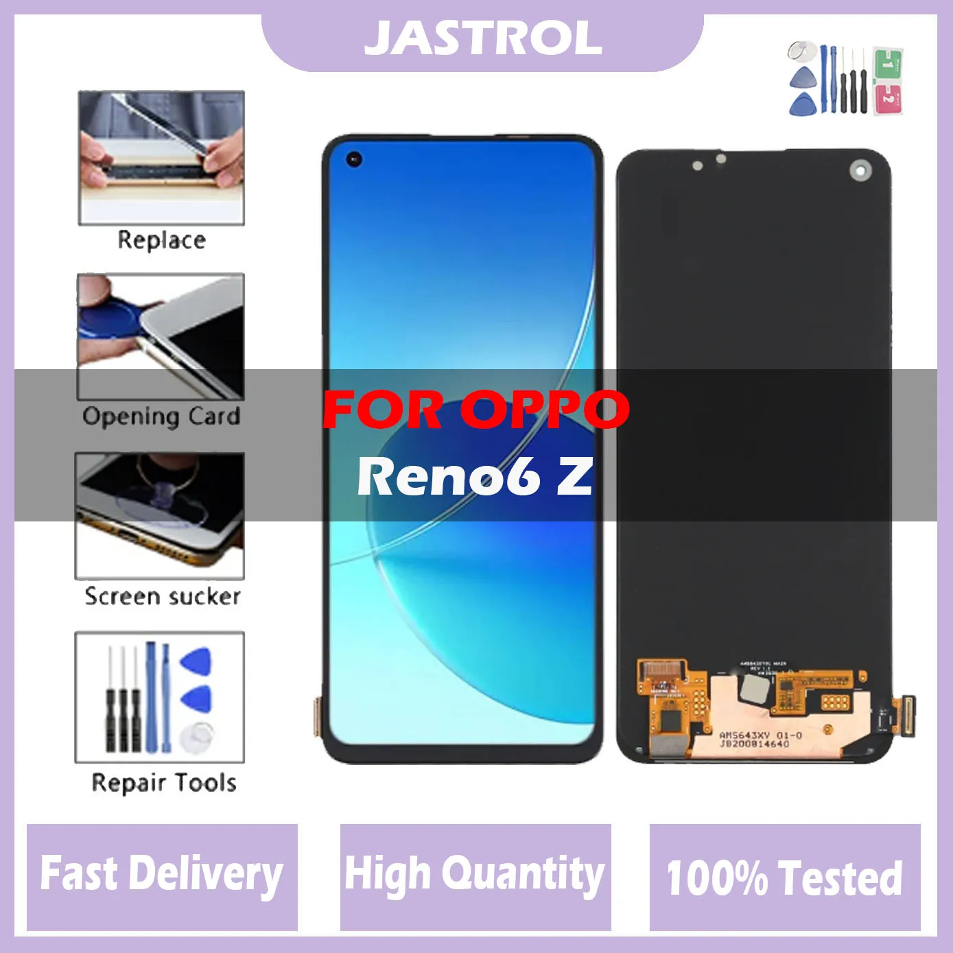 AMOLED For Oppo reno6 Z CPH2237 Lcd Display Touch Screen Digitizer Assembly For Oppo reno6 Z LCD Replacement With Frame