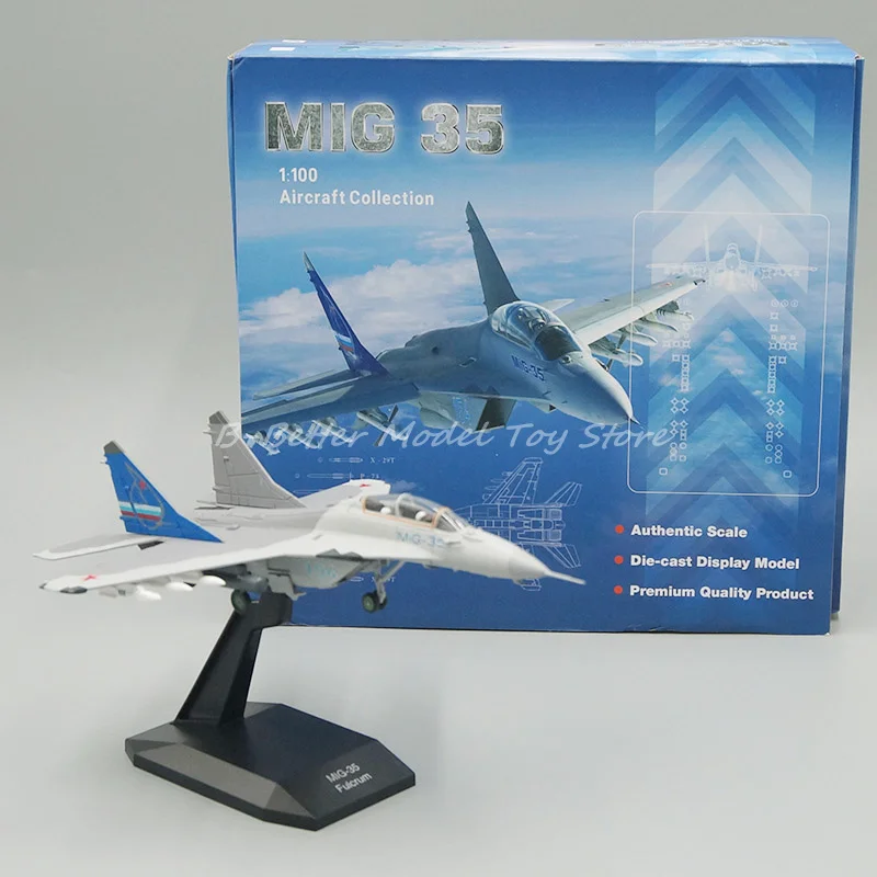 

1:100 Diecast Military Model Toy MIG 35 Jet Fighter Aircraft Replica Collector Edition