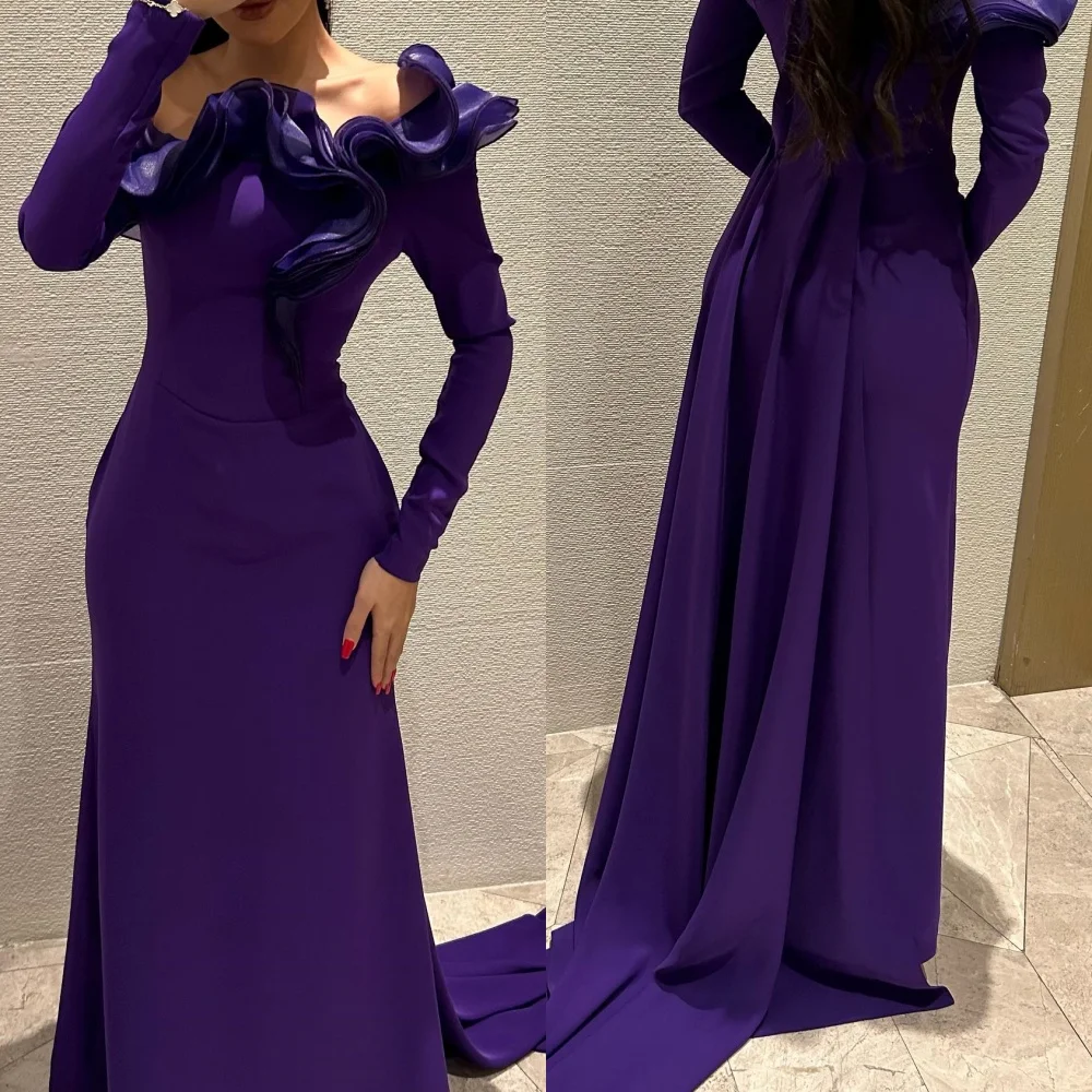 Customized Fashion Jersey Pattern Pleat Straight Poretrait Long Dresses Celebrity Dresses Formal High Quality Classic Elegant