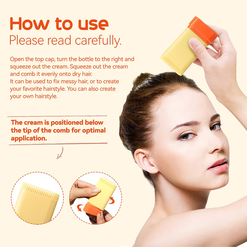 20 جرام عصا شمع الشعر مع مشط الأسنان المهنية تجعد ثابت رقيق للأطفال الرجال النساء كسر الشعر قطعة أثرية كريم تصفيف الشعر