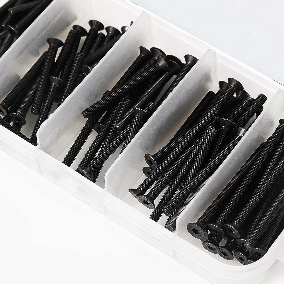 100 Stück M3 x 20/25/30/35/40 mm Flachkopf-Sechskantschraube Senkkopfschraube Kohlenstoffstahl der Güteklasse 10.9