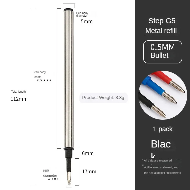 11.4cm 금속 펜 리필, 블루 블랙 레드 볼펜, 로드 사인펜 리드 0.7mm, 사무실 학교 용품 문구, 3 개, 5 개, 10/20 개