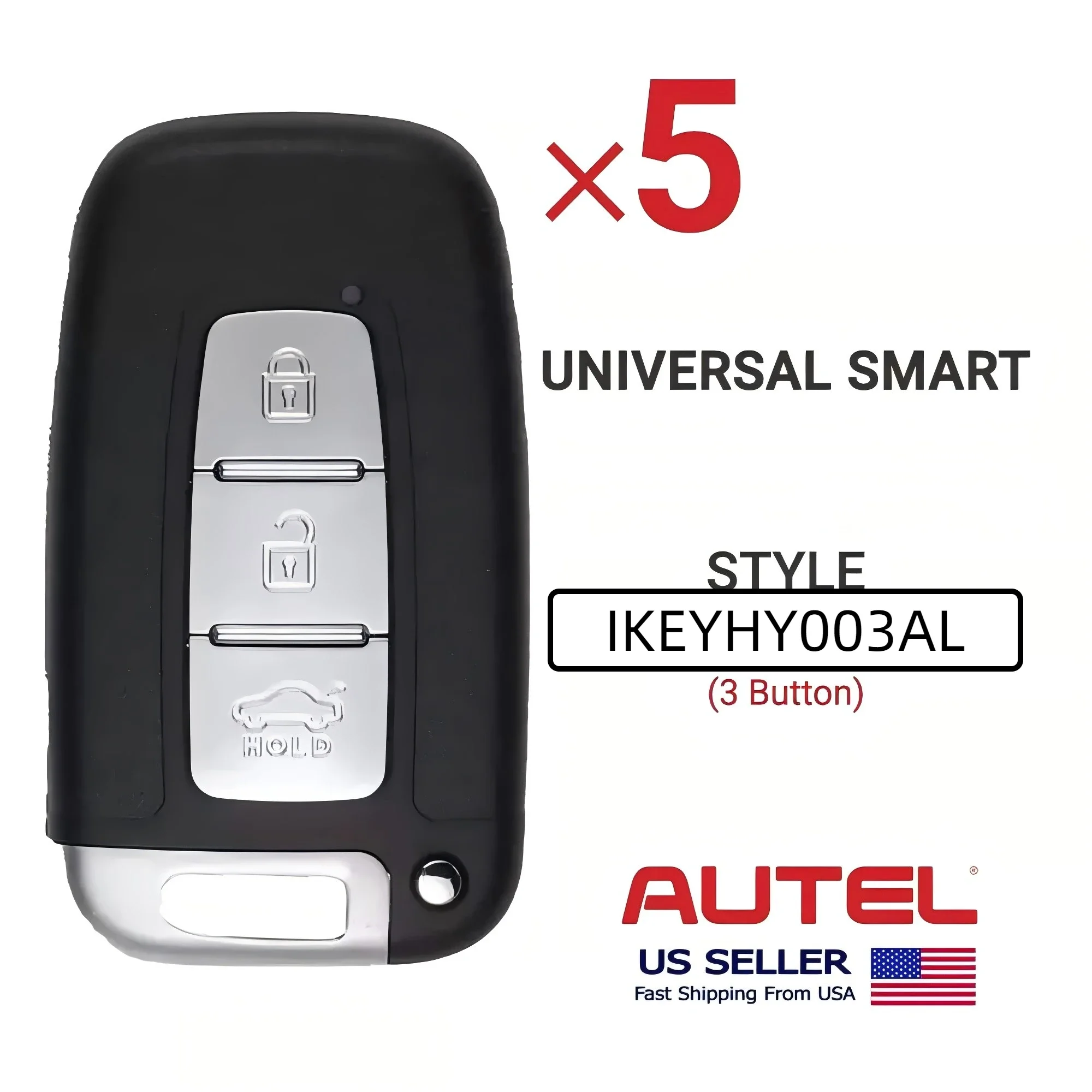 5X Autel iKey Universal Smart Key For Hyundai Premium Style 3 Button IKEYHY003AL