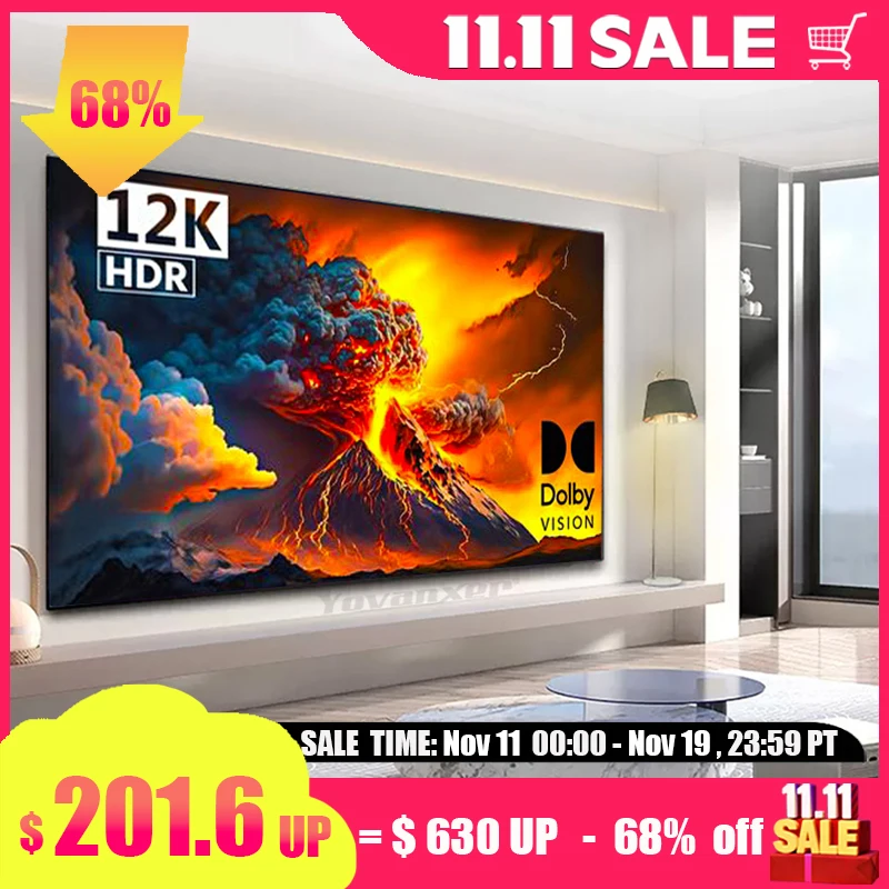 2025 Newest ALR CLR Black Diamond Projector Screen Ambient Light Rejecting 1CM Ultra Narrow Bezel Fixed Frame Projection