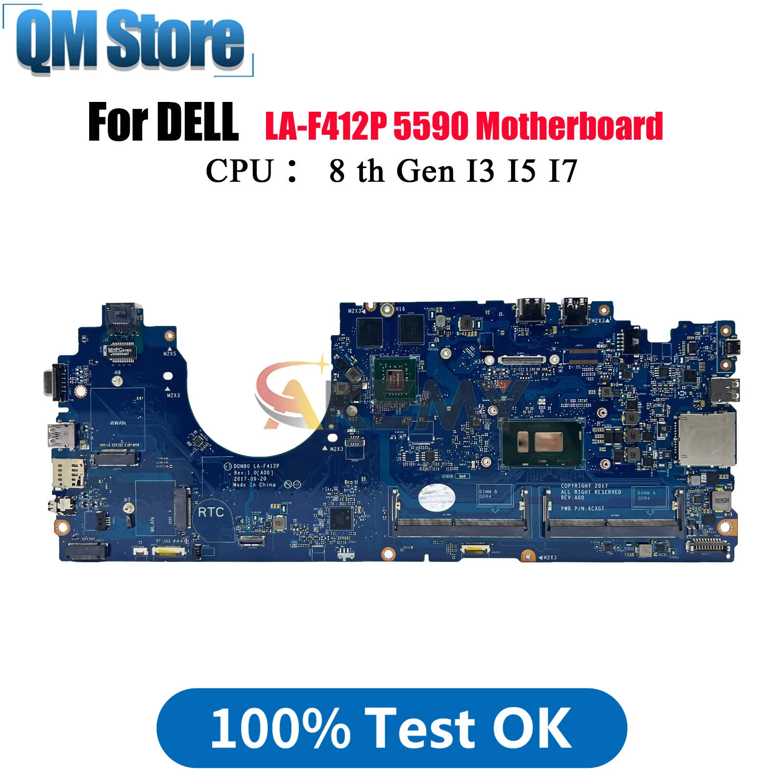 

CN-0P50J0 0630XH для Dell Latitude 5590 LA-F412P, материнская плата с I5 I7 8th CPU MX130 DDR4, материнская плата для ноутбука протестирована нормально
