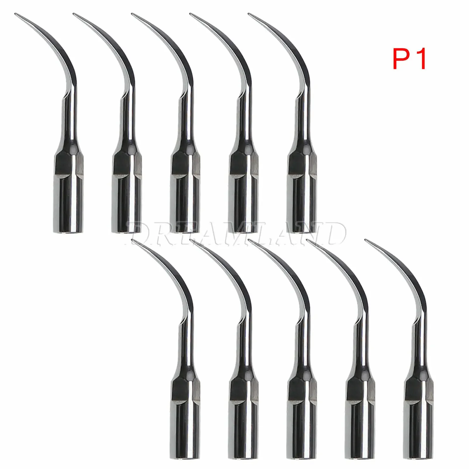 10PCS Dental Ultrasonic Piezo Scaler Perio Tips P1 Fit EMS Woodpecker Cavitron Handpiece