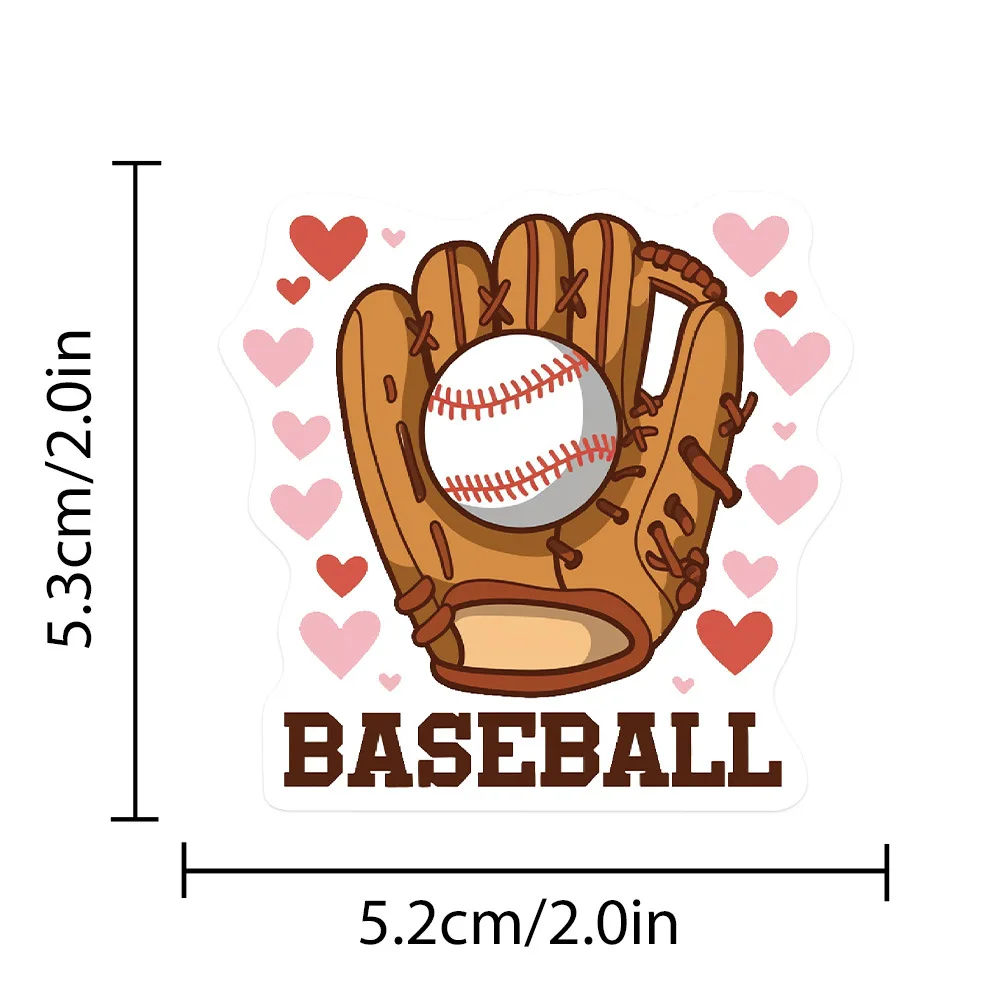 50 Stück Baseball-Sport-Aufkleber, Cartoon-Spaß-Graffiti, Wasserfeste Aufkleber für Kinder, DIY-Spielzeug für Roller, Wasserflaschen, Federmäppchen, Handyhüllen