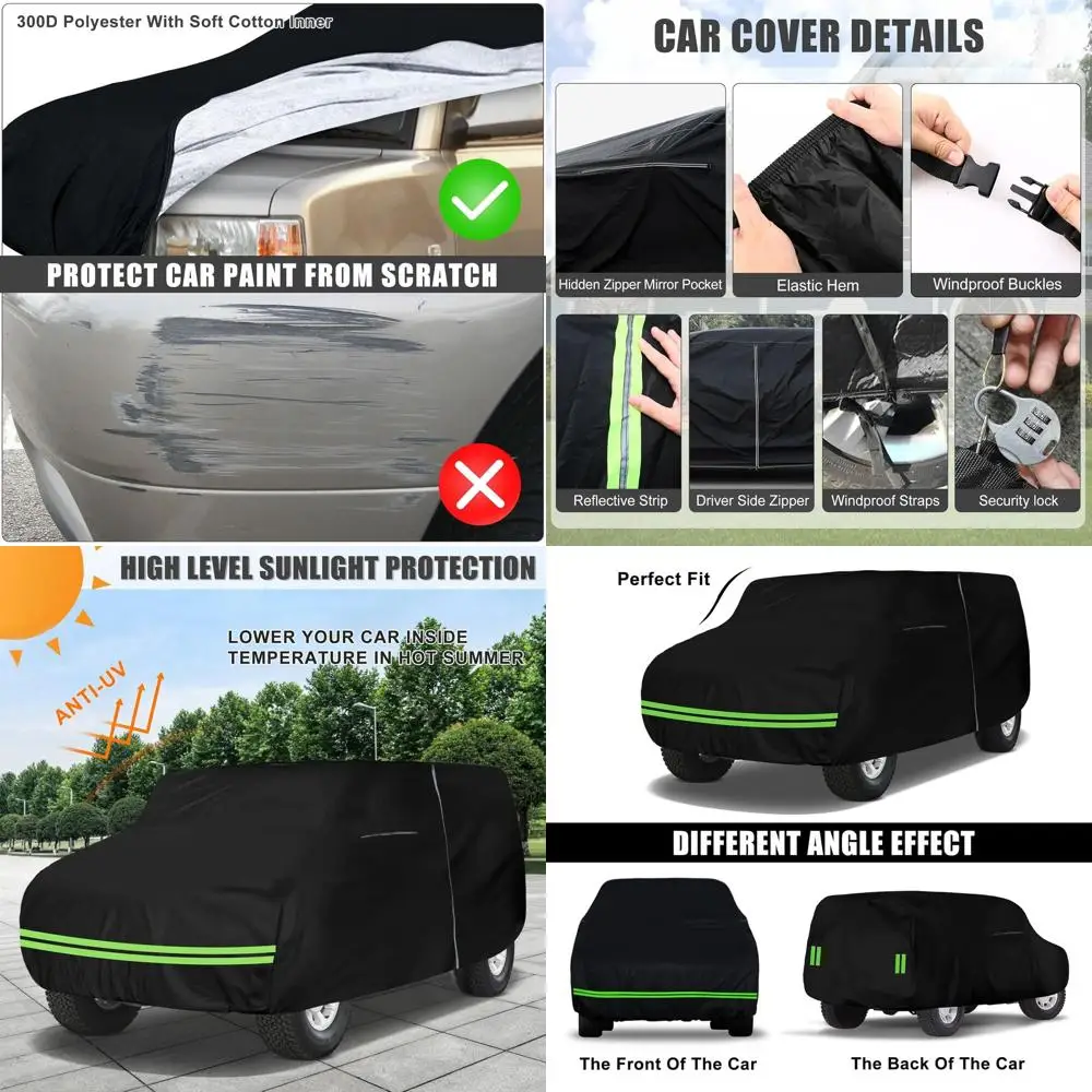 

Всепогодный автомобильный чехол Oxford 300D для Toyota/Scion xB 2003-2007 годов с дверью на молнии и замком, подкладкой для защиты от снега и дождя