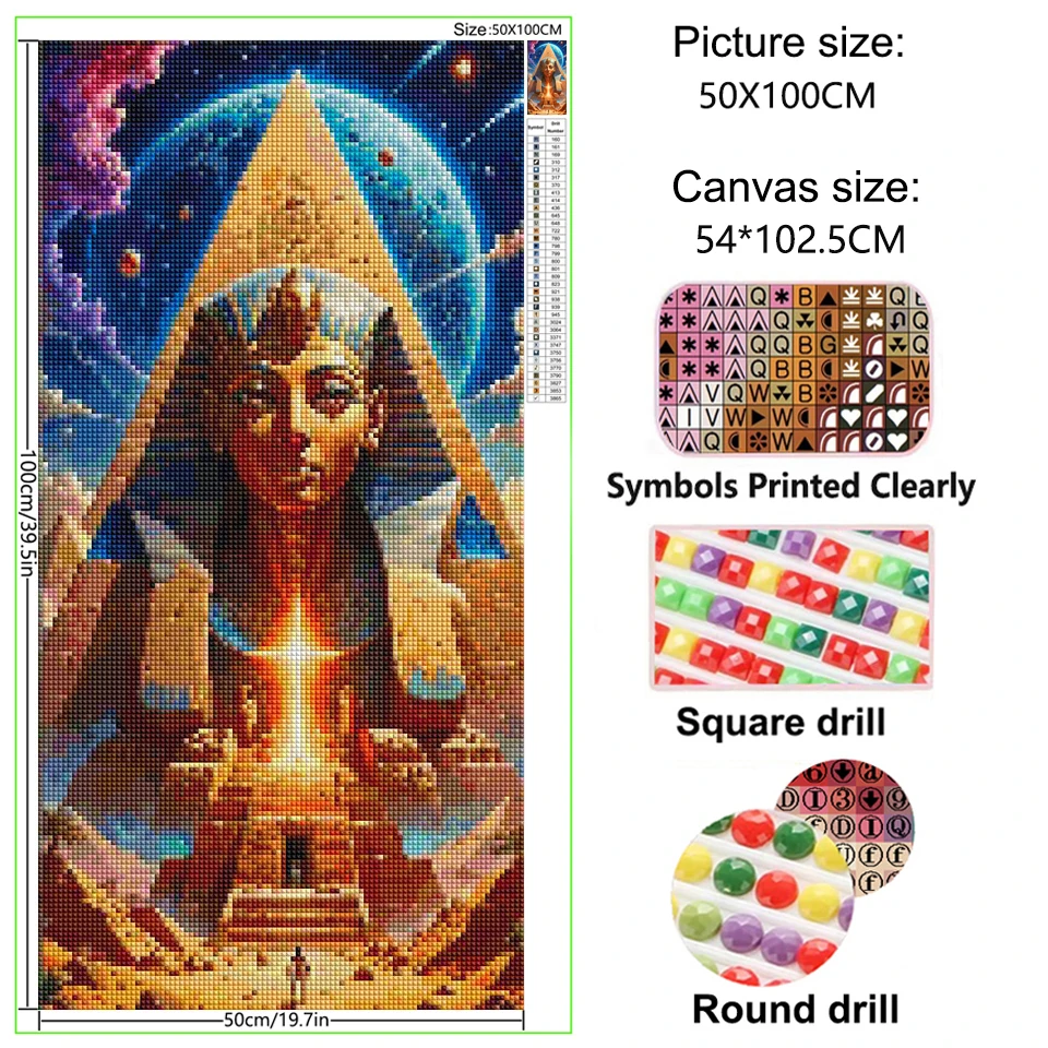 2025 Egyptian Pharaoh Diamond Painting Pyramid Cross Stitch Egyptian Mother Earth abstract art Full Diamond Mosaic Rhinestones